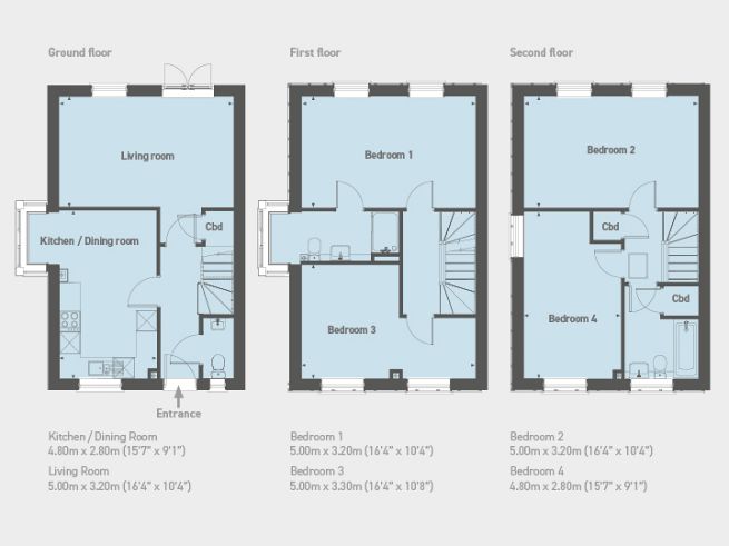 Floor plan 4 bedroom house - artist's impression subject to change